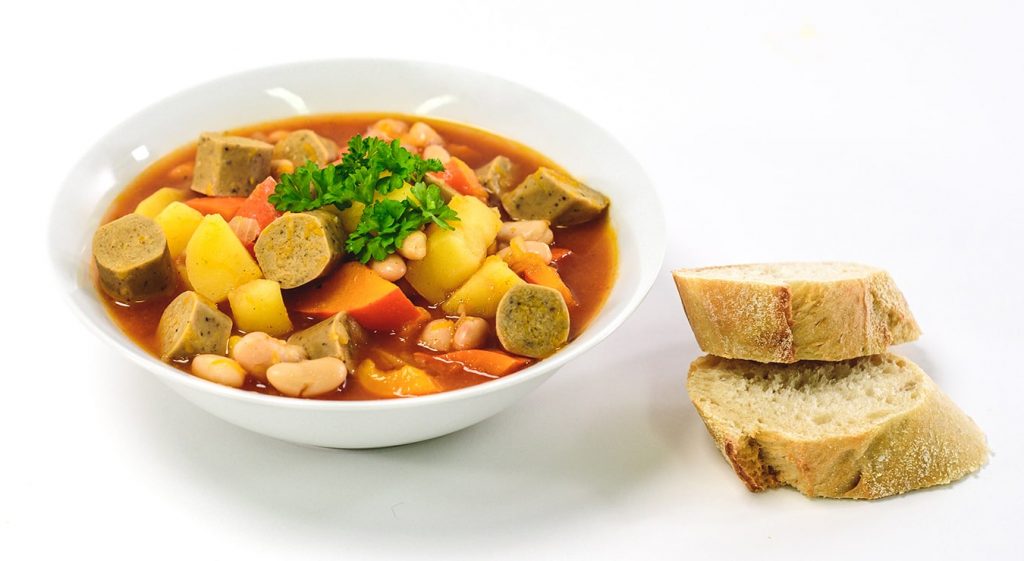 Rezept Bohneneintopf mit vegane Mini-Bratwurst